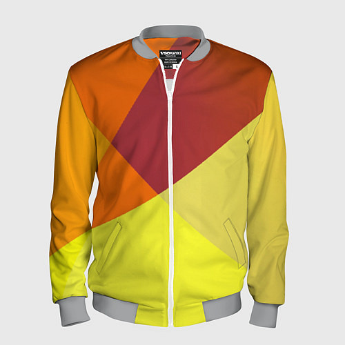 Мужской бомбер Оранжевые углы / 3D-Меланж – фото 1