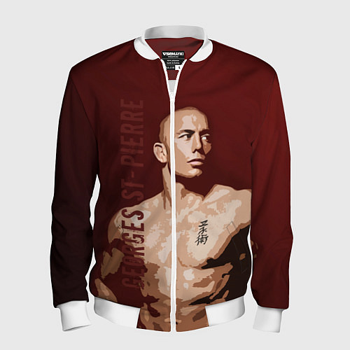 Мужской бомбер Жорж Сен-Пьер / 3D-Белый – фото 1