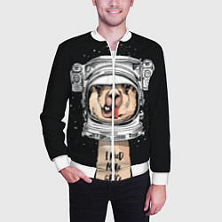 Бомбер мужской Космическая Лама, цвет: 3D-белый — фото 2