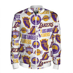 Бомбер мужской LAKERS LOGO, цвет: 3D-белый