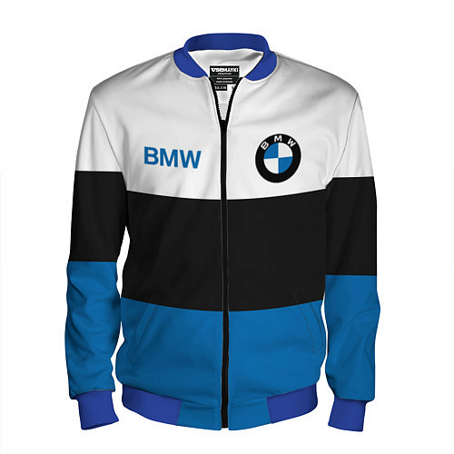 Мужской бомбер BMW SPORT / 3D-Синий – фото 1