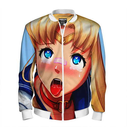 Мужской бомбер SAILOR MOON AHEGAO / 3D-Белый – фото 1