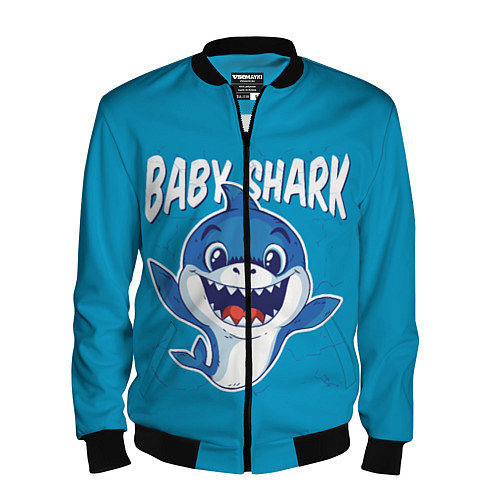 Мужской бомбер Baby Shark / 3D-Черный – фото 1