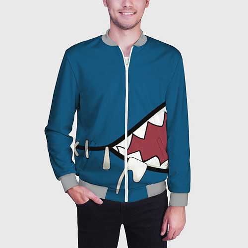 Мужской бомбер Акула gawr gura / 3D-Меланж – фото 3