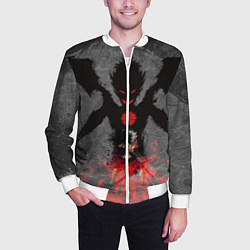 Бомбер мужской Черный клевер, цвет: 3D-белый — фото 2