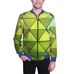 Бомбер мужской Зелёные треугольники, цвет: 3D-синий — фото 2