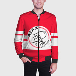 Бомбер мужской AJAX AMSTERDAM, цвет: 3D-черный — фото 2