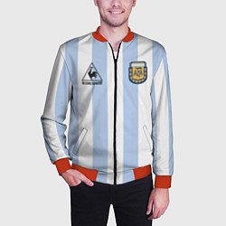 Бомбер мужской Diego Maradona 10 Автограф, цвет: 3D-красный — фото 2