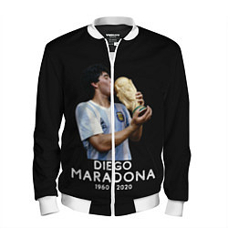 Бомбер мужской Diego Maradona, цвет: 3D-белый