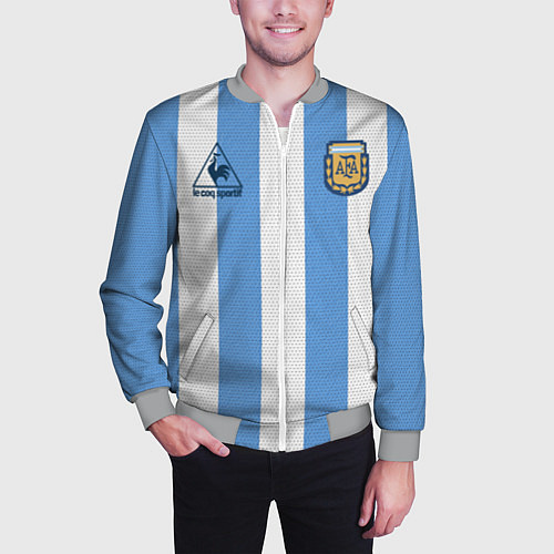 Мужской бомбер Джерси Марадоны с автографом / 3D-Меланж – фото 3