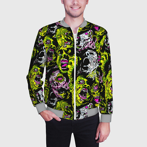 Мужской бомбер ЗОМБИ / 3D-Меланж – фото 3