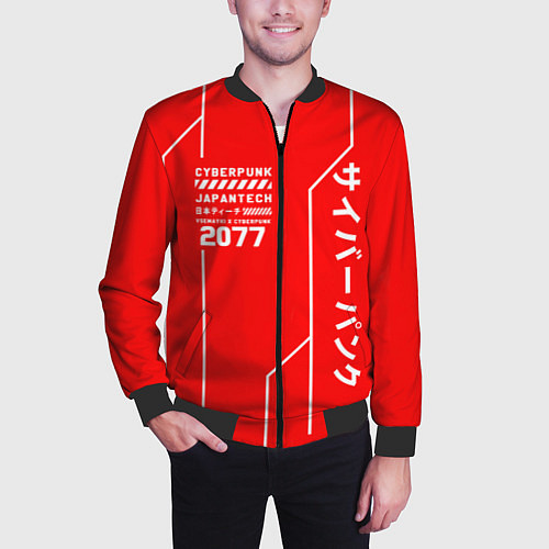 Мужской бомбер CYBERPUNK FASHION / 3D-Черный – фото 3