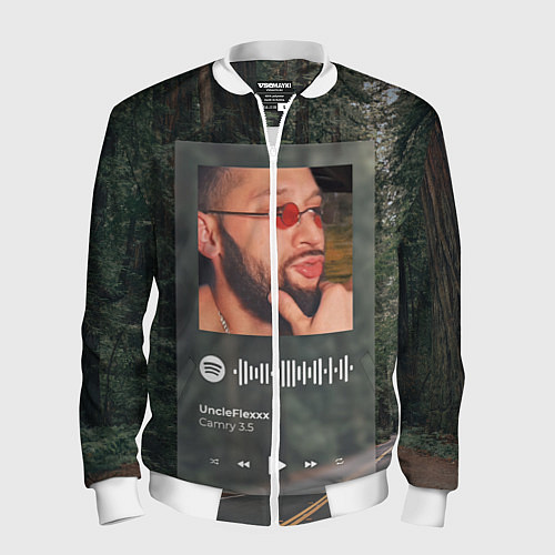 Мужской бомбер Camry 3 5 Spotify - QR / 3D-Белый – фото 1