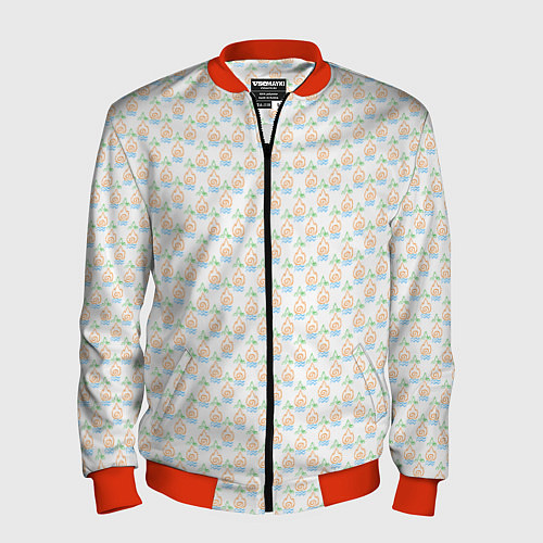 Мужской бомбер Четыре элемента паттерн текстура / 3D-Красный – фото 1