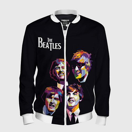 Мужской бомбер The Beatles / 3D-Белый – фото 1
