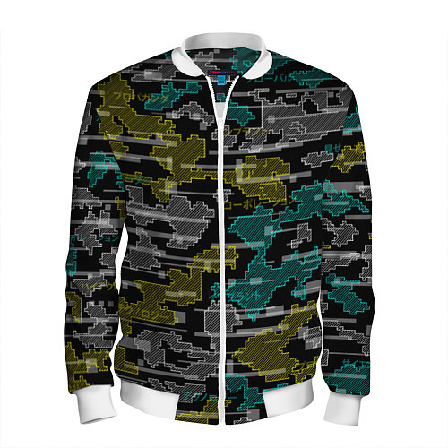 Мужской бомбер Futuristic Camo / 3D-Белый – фото 1