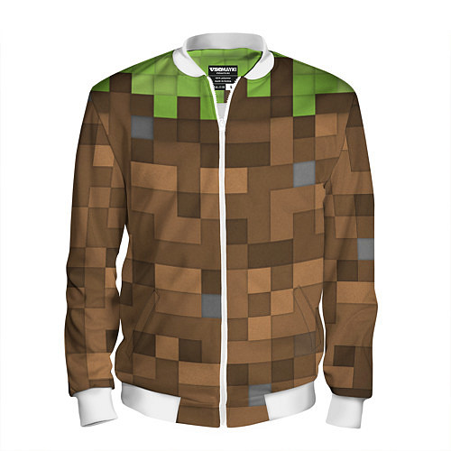 Мужской бомбер Minecraft камуфляж / 3D-Белый – фото 1