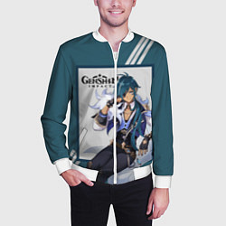 Бомбер мужской Кэйа - Genshin Impact, цвет: 3D-белый — фото 2