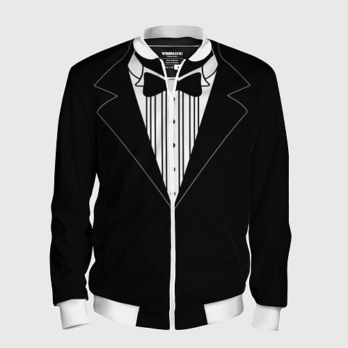 Мужской бомбер Смокинг 2 / 3D-Белый – фото 1