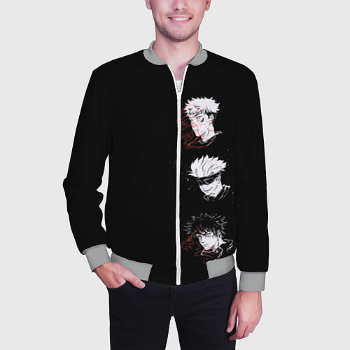 Мужской бомбер Jujutsu Kaisen / 3D-Меланж – фото 3