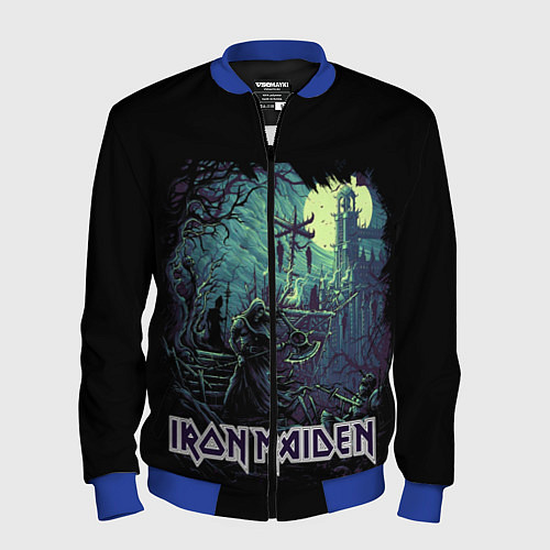 Мужской бомбер IRON MAIDEN / 3D-Синий – фото 1