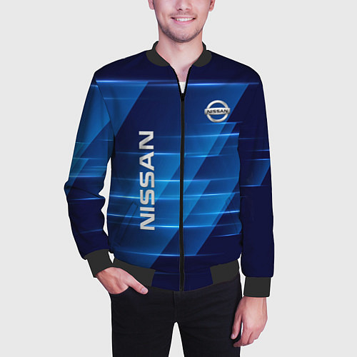 Мужской бомбер Nissan / 3D-Черный – фото 3