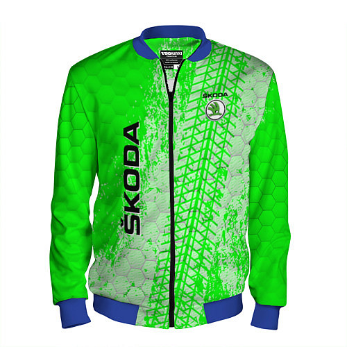 Мужской бомбер SKODA / 3D-Синий – фото 1