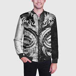 Бомбер мужской ДРАКОНЫ DRAGONS, цвет: 3D-черный — фото 2