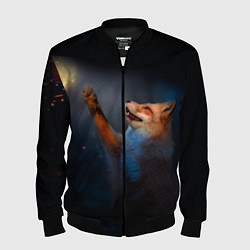 Мужской бомбер Лиса и огонек