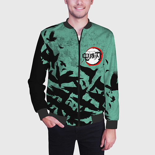 Мужской бомбер DEMON SLAYER KIMETSU NO YAIBA / 3D-Черный – фото 3