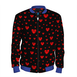 Бомбер мужской Красные сердца, цвет: 3D-синий
