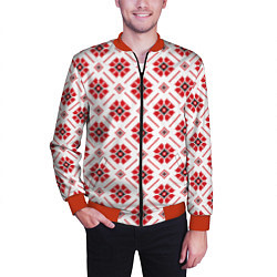 Бомбер мужской Славянская одежда, цвет: 3D-красный — фото 2