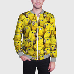 Бомбер мужской Попугаи, цвет: 3D-меланж — фото 2