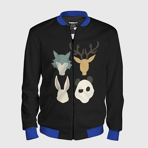 Мужской бомбер Выдающиеся звери Минимализм / 3D-Синий – фото 1