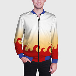 Бомбер мужской ШИНДЖУРО РЕНГОКУ KNY, цвет: 3D-синий — фото 2