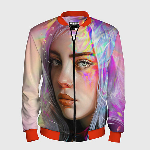 Мужской бомбер Billie Eilish / 3D-Красный – фото 1
