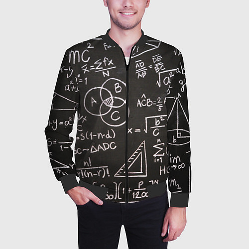 Мужской бомбер Математические уравнения / 3D-Черный – фото 3
