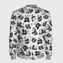 Мужской бомбер Акварельные панды паттерн