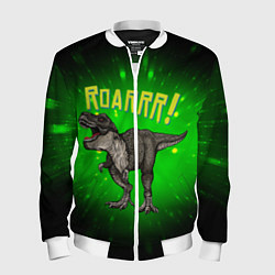 Бомбер мужской Roarrr! Динозавр T-rex, цвет: 3D-белый