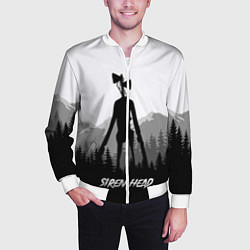 Бомбер мужской SIREN HEAD DARK FOREST, цвет: 3D-белый — фото 2