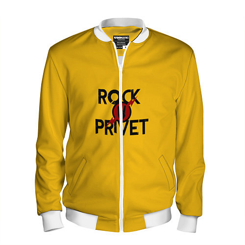 Мужской бомбер Rock privet / 3D-Белый – фото 1