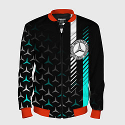 Бомбер мужской МЕРСЕДЕС AQUA BLACK GRADIENT, цвет: 3D-красный