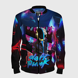 Бомбер мужской Daft punk neon rock, цвет: 3D-черный