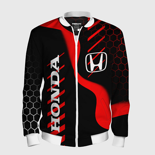 Мужской бомбер HONDA ХОНДА СПОРТ / 3D-Белый – фото 1