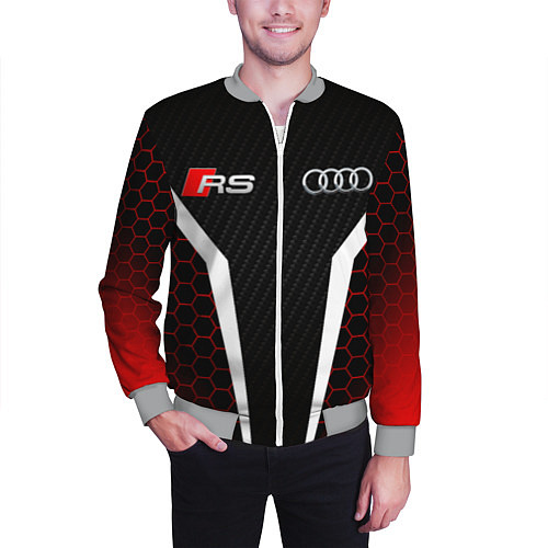 Мужской бомбер AUDI RS АУДИ РС МЕТАЛЛ / 3D-Меланж – фото 3
