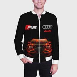 Бомбер мужской AUDI RS 5 FIRE АУДИ РС 5, цвет: 3D-белый — фото 2