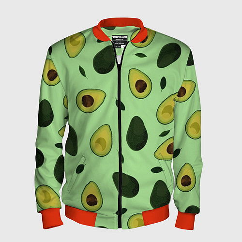 Мужской бомбер Авокадо / 3D-Красный – фото 1