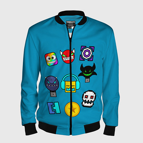 Мужской бомбер Geometry Dash: Icons / 3D-Черный – фото 1