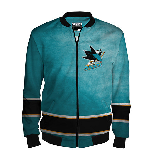 Мужской бомбер San Jose Sharks / 3D-Черный – фото 1