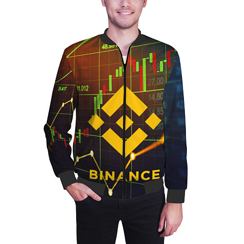 Мужской бомбер BINANCE БИНАНС БАНАН / 3D-Черный – фото 3